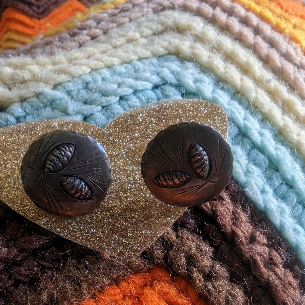 Copper Vintage Acorn Earrings